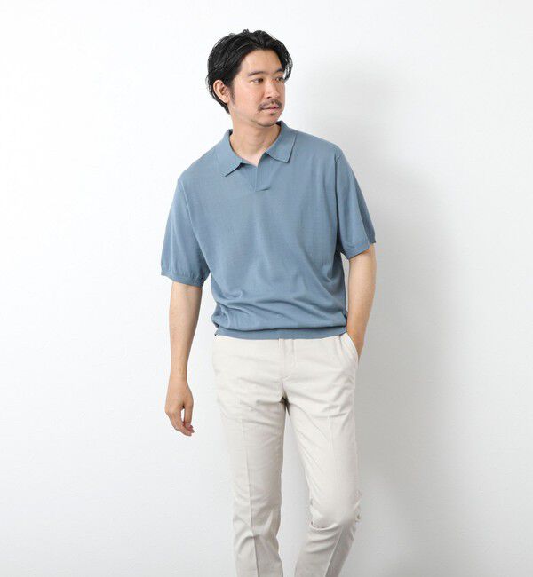 NOLLEY'S goodman「《PIMA COTTON》成型半袖 NSN スキッパーニットポロシャツ 25SS」|ポロシャツ|