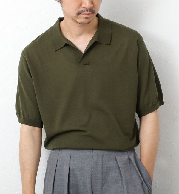 NOLLEY'S goodman「《PIMA COTTON》成型半袖 NSN スキッパーニットポロシャツ 25SS」|ポロシャツ|