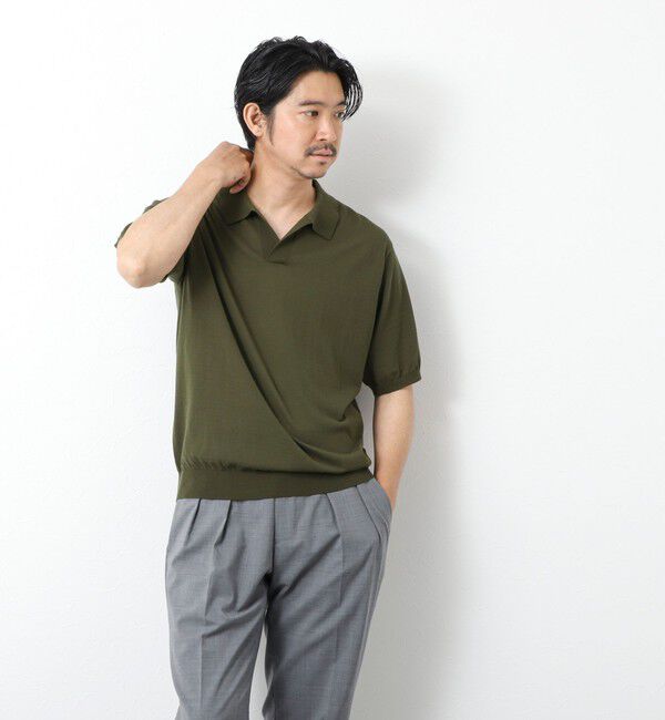 NOLLEY'S goodman「《PIMA COTTON》成型半袖 NSN スキッパーニットポロシャツ 25SS」|ポロシャツ|