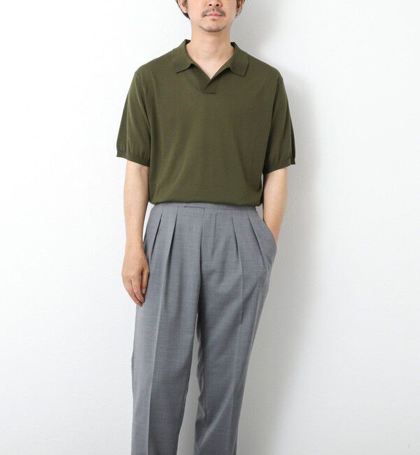 NOLLEY'S goodman「《PIMA COTTON》成型半袖 NSN スキッパーニットポロシャツ 25SS」|ポロシャツ|