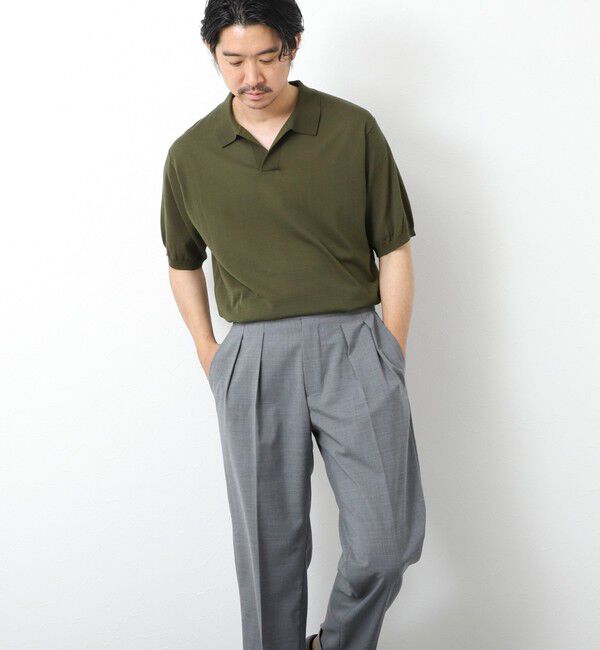 NOLLEY'S goodman「《PIMA COTTON》成型半袖 NSN スキッパーニットポロシャツ 25SS」|ポロシャツ|