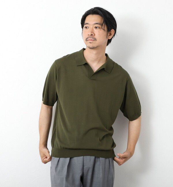 NOLLEY'S goodman「《PIMA COTTON》成型半袖 NSN スキッパーニットポロシャツ 25SS」|ポロシャツ|