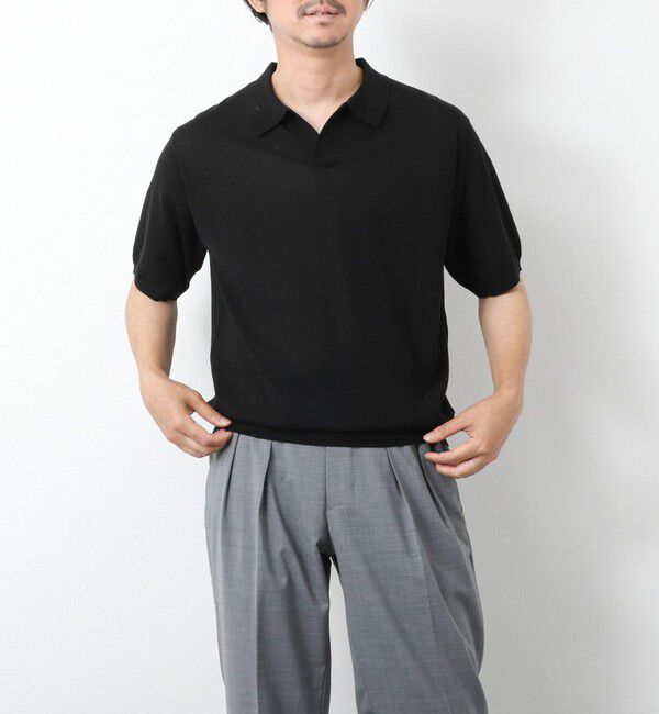 NOLLEY'S goodman「《PIMA COTTON》成型半袖 NSN スキッパーニットポロシャツ 25SS」|ポロシャツ|