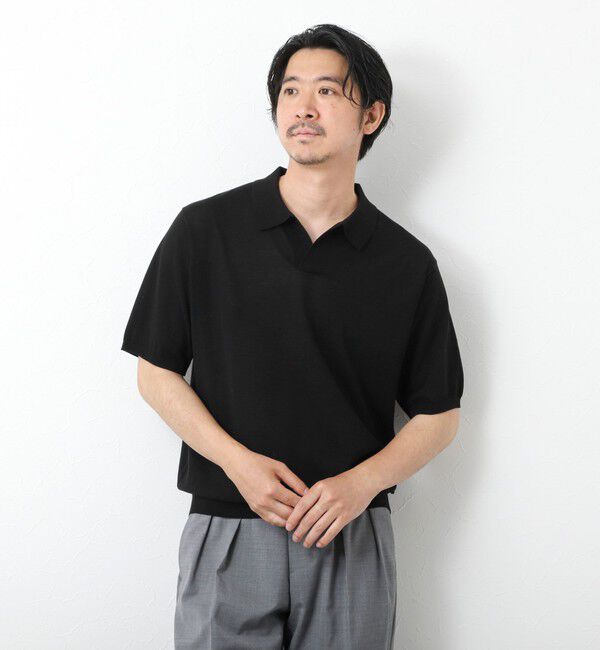 NOLLEY'S goodman「《PIMA COTTON》成型半袖 NSN スキッパーニットポロシャツ 25SS」|ポロシャツ|