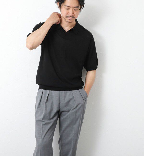 NOLLEY'S goodman「《PIMA COTTON》成型半袖 NSN スキッパーニットポロシャツ 25SS」|ポロシャツ|