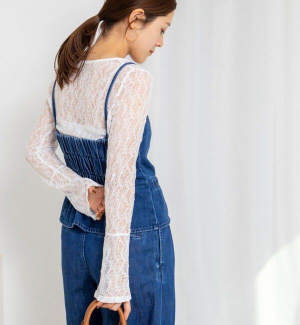 NOLLEY'S「ウォッシャブル袖フレアレースロンＴ」|Tシャツ・カットソー|