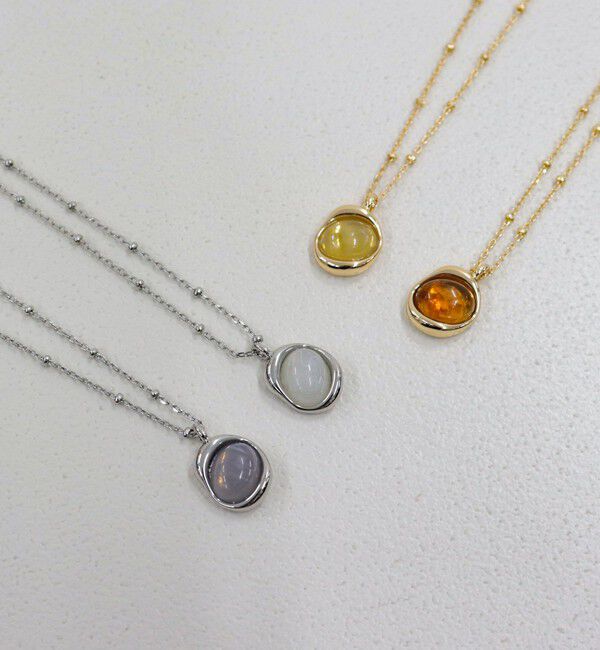 fredy emue「フェイクストーンメタルコンビネックレス」|ネックレス|グレイッシュブルー