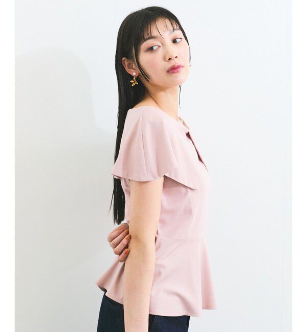 VIS「【WEB限定】ビッグカラーペプラムカットソー」|Tシャツ・カットソー|