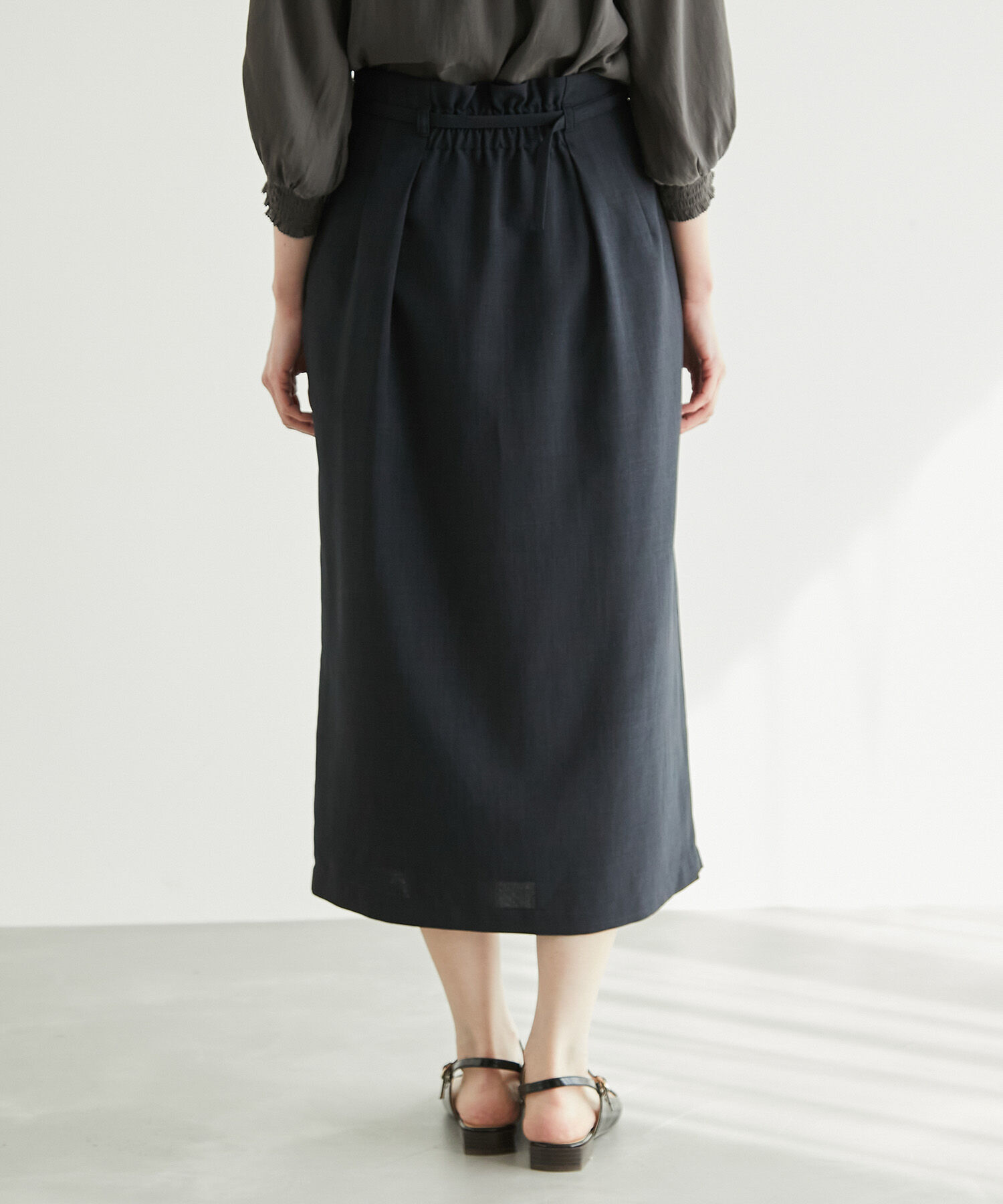 Rope&rsquo;Picnic「【着丈が選べる/着丈長め】リネンライクラップスカート」|スカート|