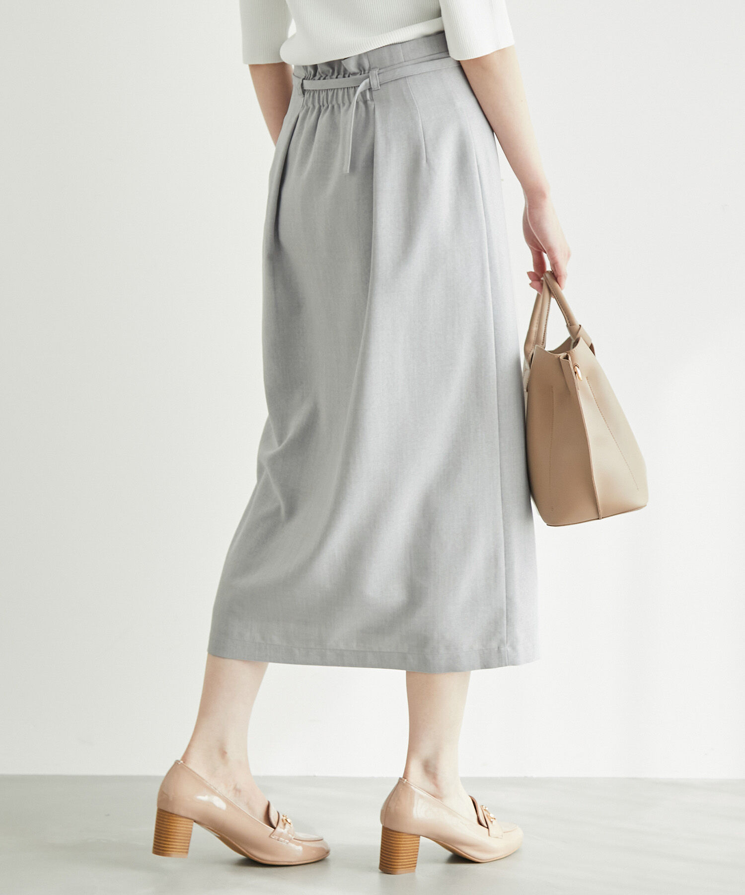 Rope&rsquo;Picnic「【着丈が選べる/着丈長め】リネンライクラップスカート」|スカート|