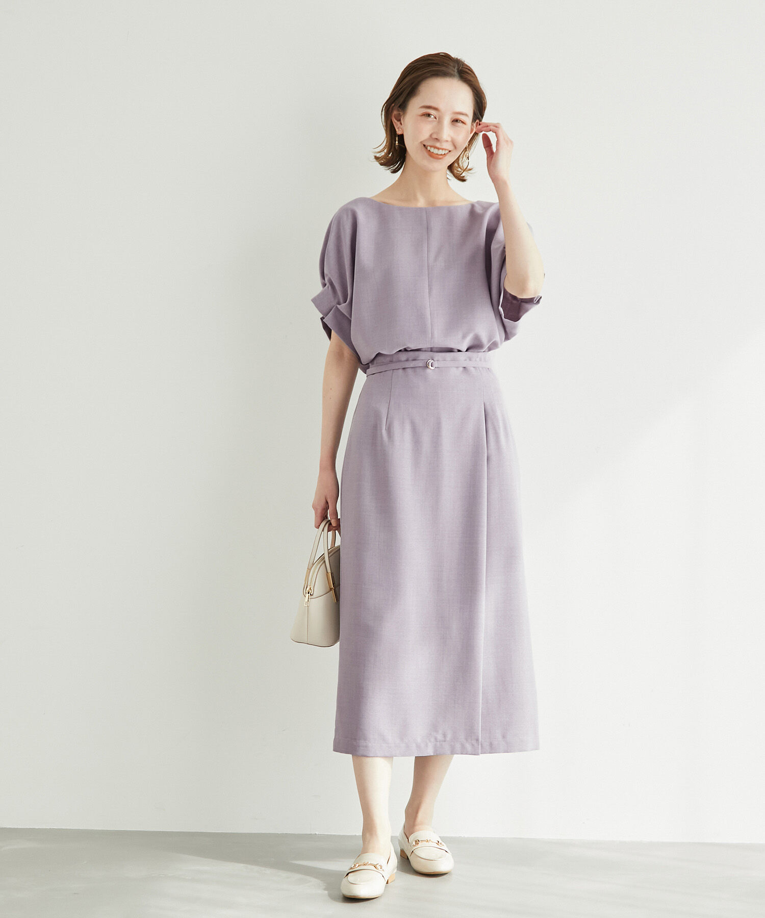 Rope&rsquo;Picnic「【着丈が選べる/着丈長め】リネンライクラップスカート」|スカート|