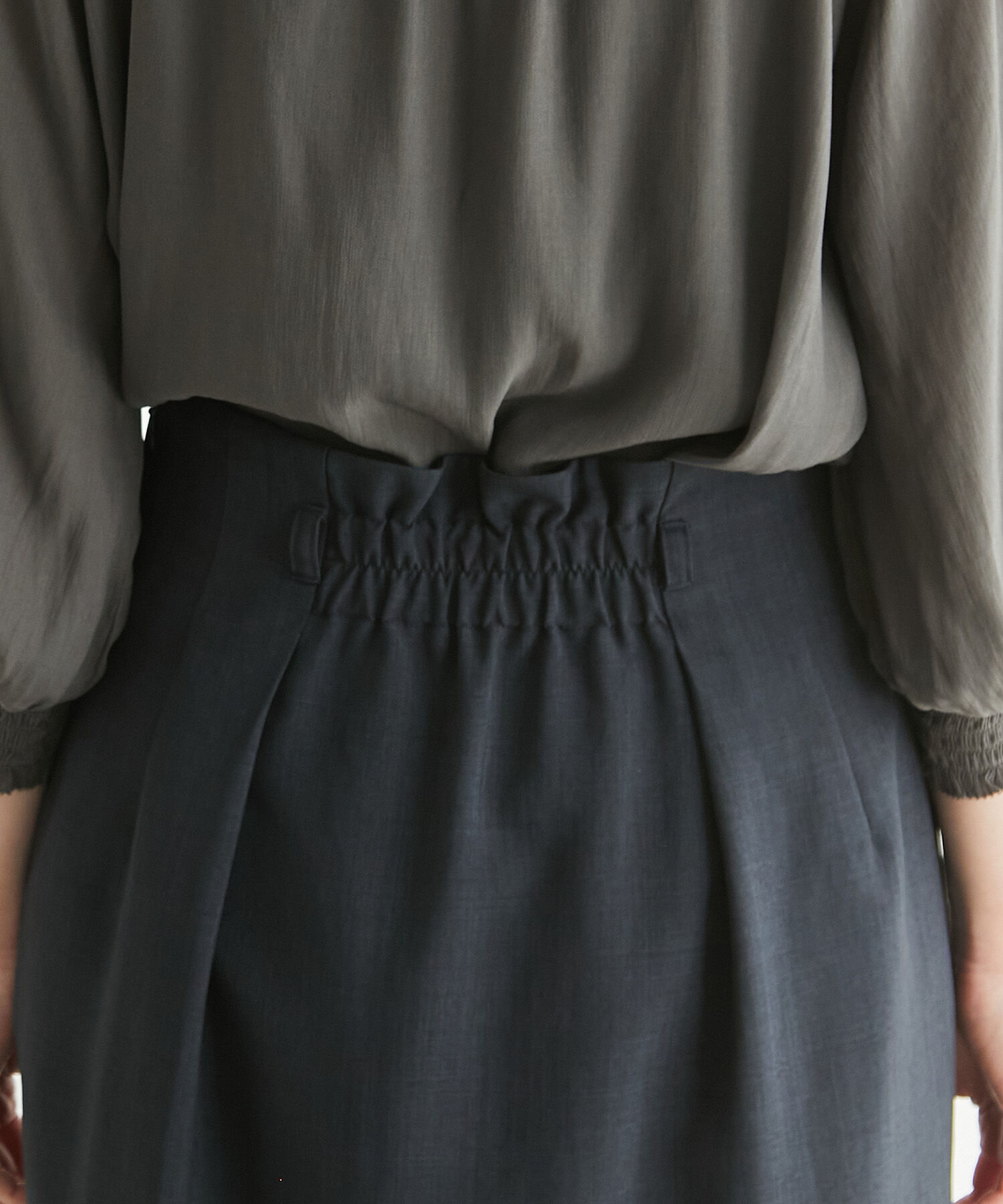 Rope&rsquo;Picnic「【着丈が選べる/着丈長め】リネンライクラップスカート」|スカート|