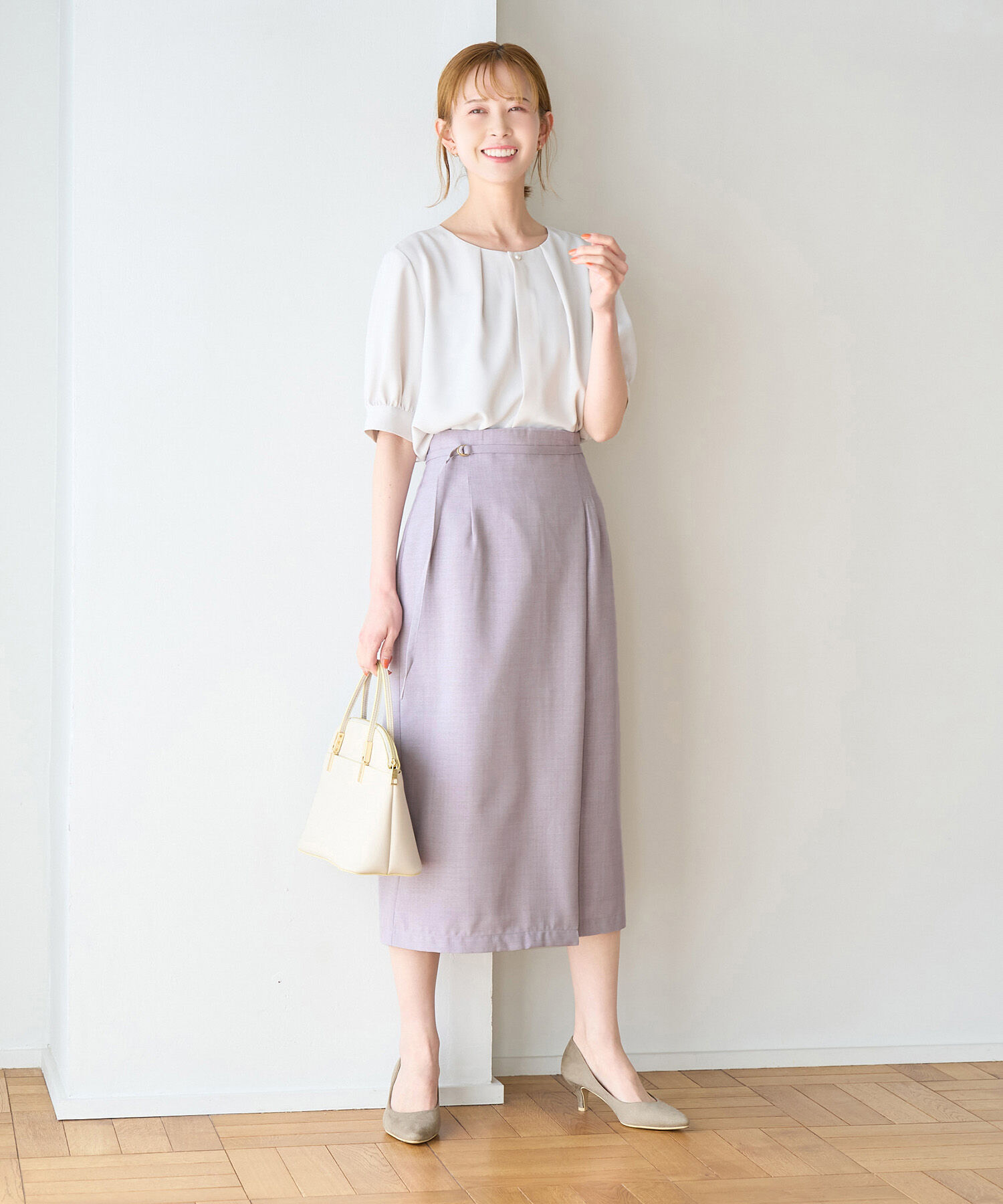 Rope&rsquo;Picnic「【着丈が選べる/着丈長め】リネンライクラップスカート」|スカート|