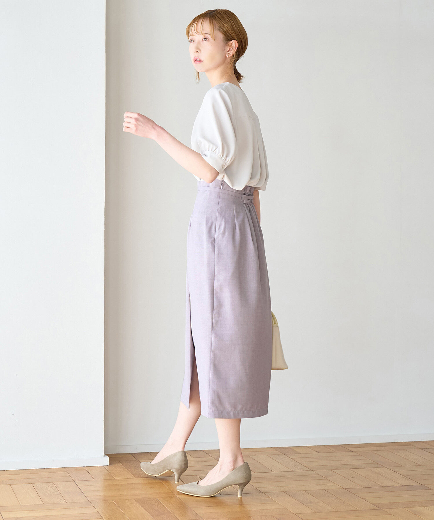 Rope&rsquo;Picnic「【着丈が選べる/着丈長め】リネンライクラップスカート」|スカート|