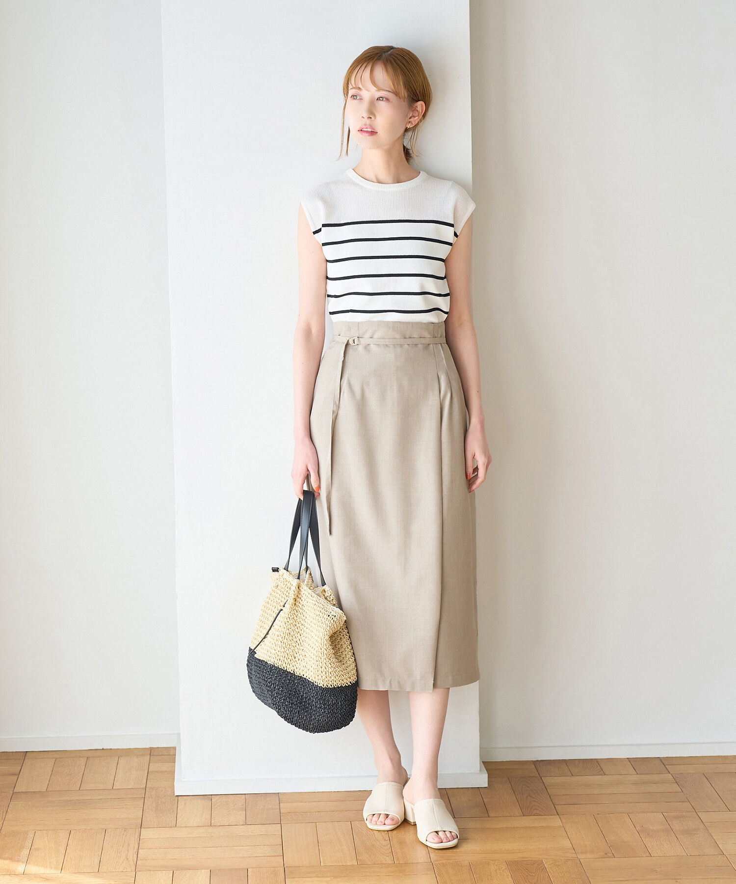 Rope&rsquo;Picnic「【着丈が選べる/着丈長め】リネンライクラップスカート」|スカート|