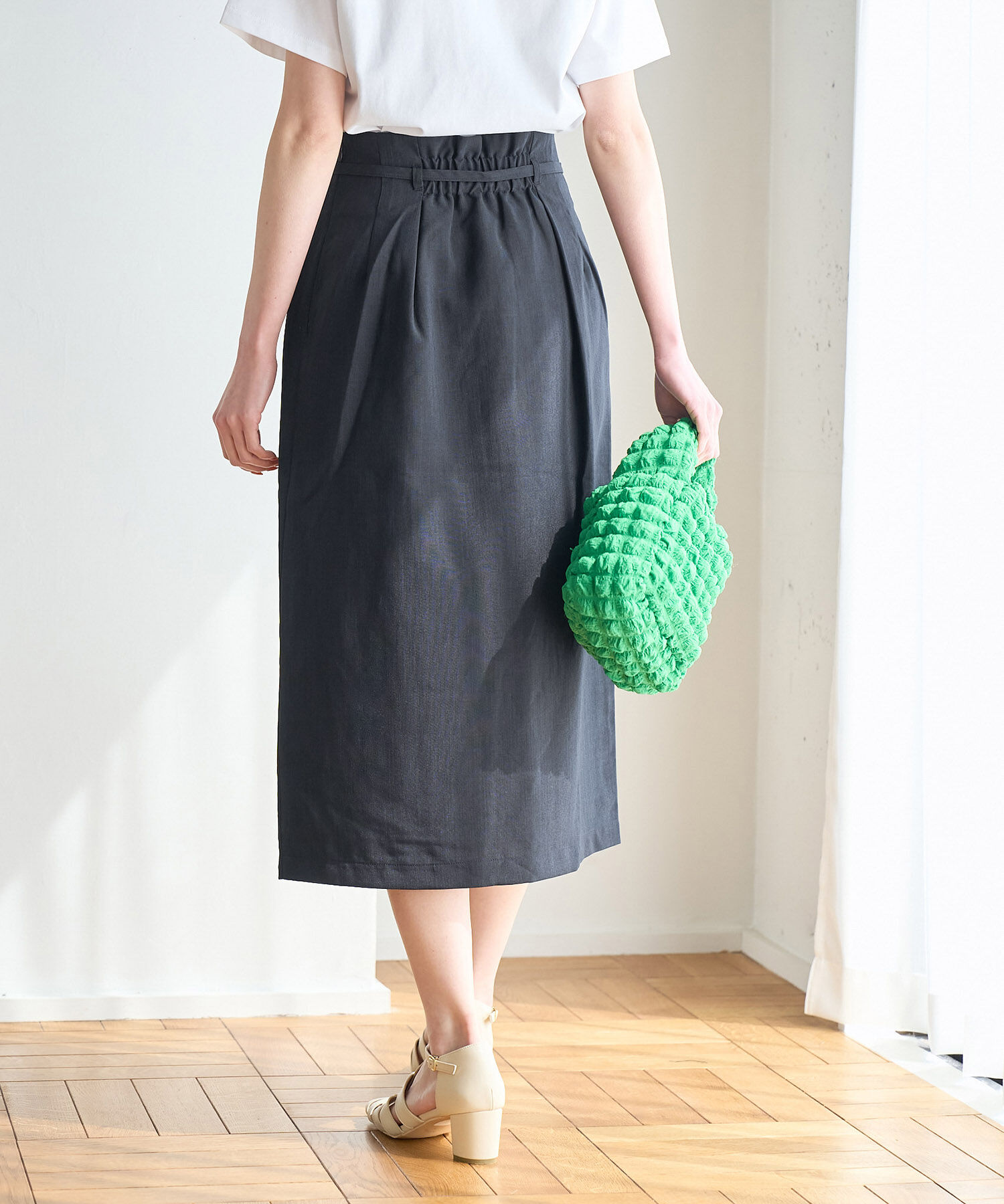 Rope&rsquo;Picnic「【着丈が選べる/着丈長め】リネンライクラップスカート」|スカート|