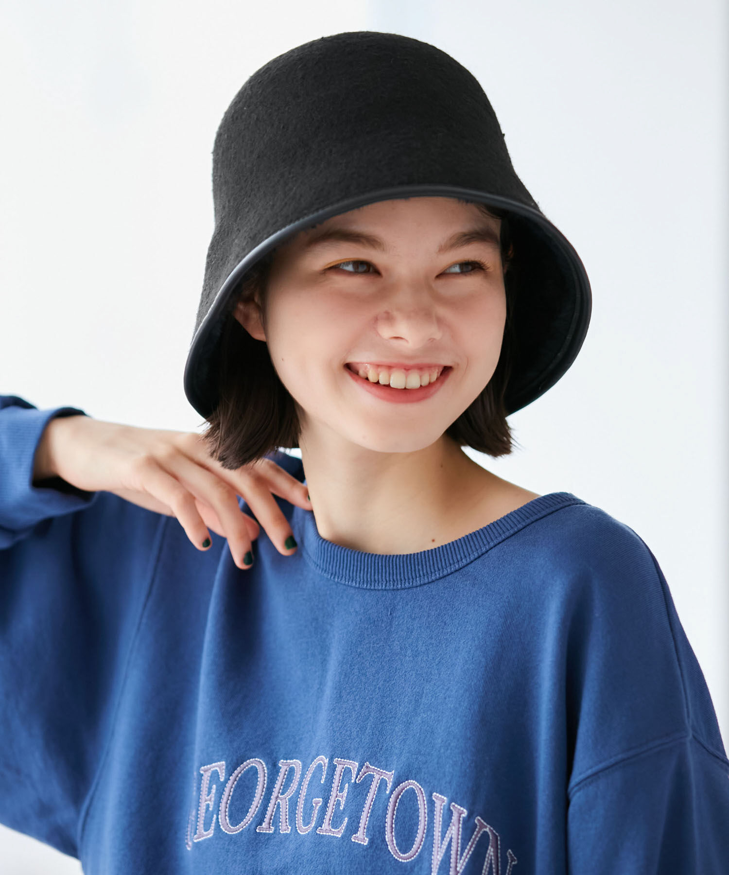 ROPE PICNIC PASSAGE「リバーシブル/パイピングハット」|ハット|ブラック(01)