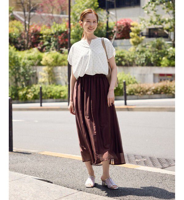 Rope&rsquo;Picnic「カットジョーゼットスキッパートップス」|Tシャツ・カットソー|