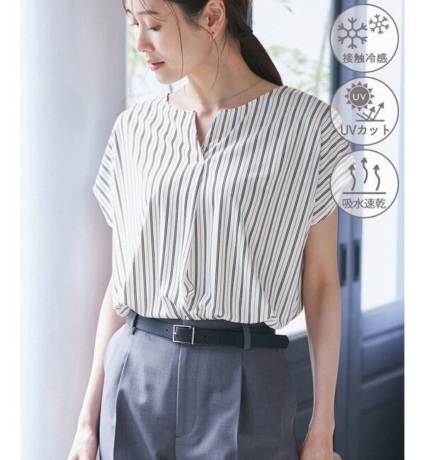 Rope&rsquo;Picnic「カットジョーゼットスキッパートップス」|Tシャツ・カットソー|ホワイト系(11)