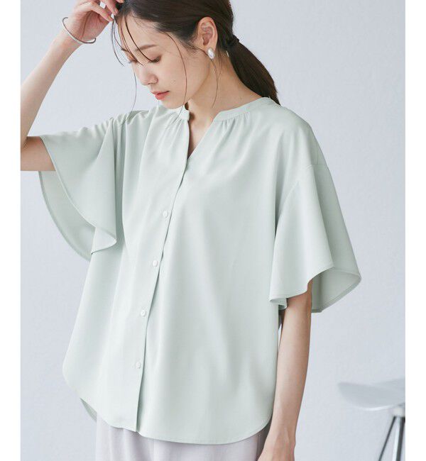 Rope&rsquo;Picnic「フレンチスキッパーブラウス」|シャツ・ブラウス|ライトグリン(33)