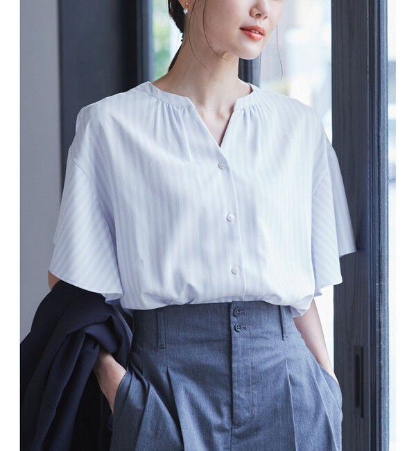 Rope&rsquo;Picnic「フレンチスキッパーブラウス」|シャツ・ブラウス|サックス(48)