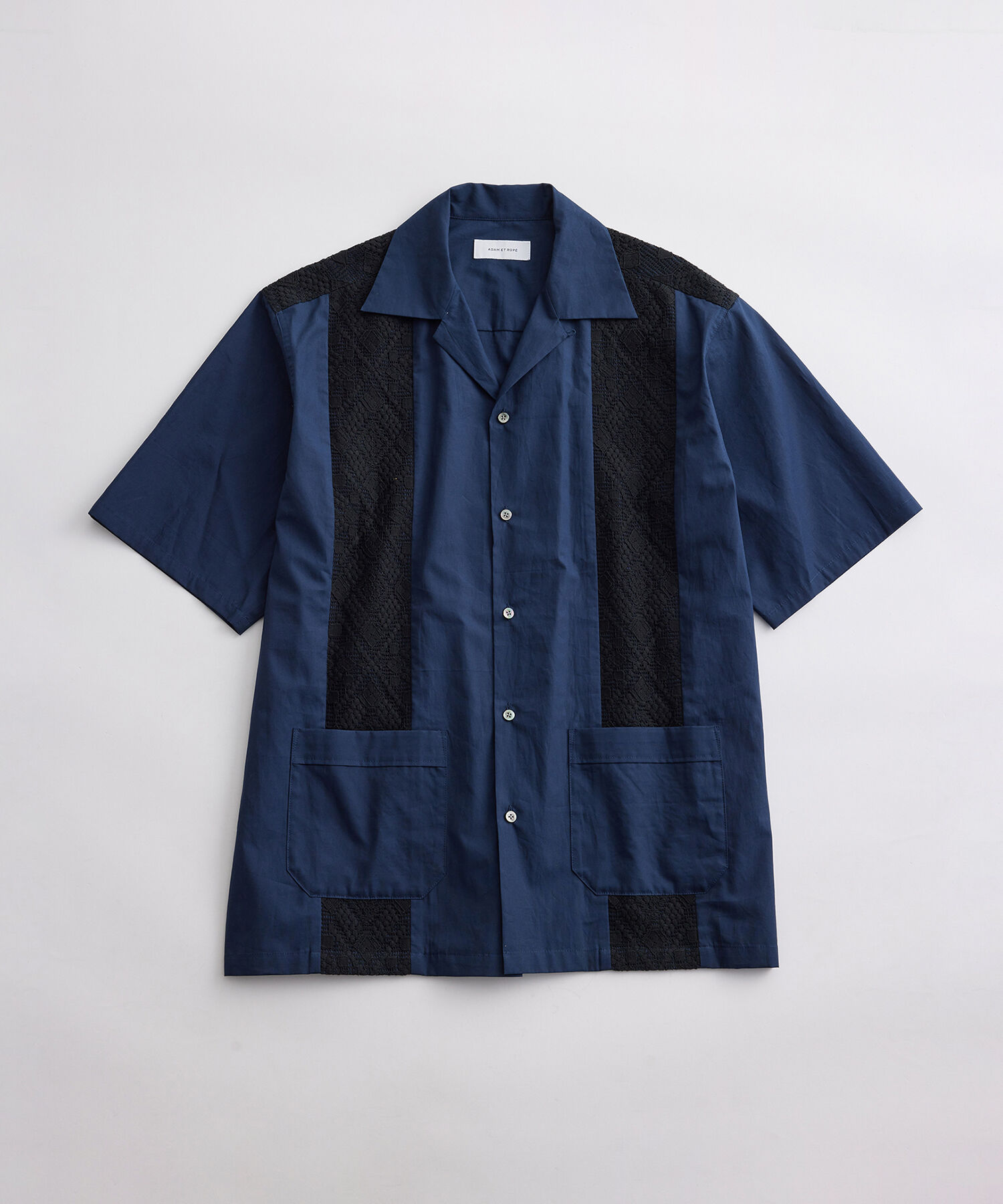 ADAM ET ROPE'「グァジャベーラ レース ショートスリーブ シャツ / セットアップ対応 / ユニセックス」|Tシャツ・カットソー|ネイビー(40)