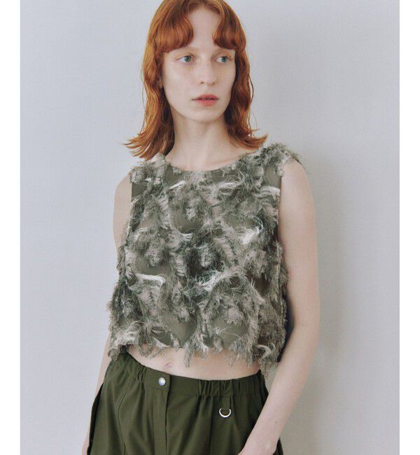 ADAM ET ROPE'「【サステナブル】・【定番人気】フリンジプリントトップス」|Tシャツ・カットソー|