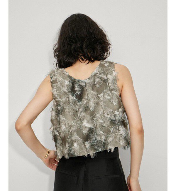 ADAM ET ROPE'「【サステナブル】・【定番人気】フリンジプリントトップス」|Tシャツ・カットソー|