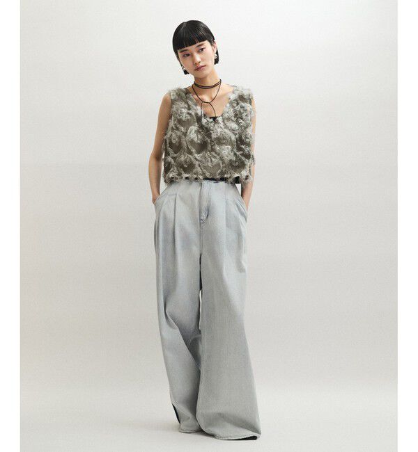 ADAM ET ROPE'「【サステナブル】・【定番人気】フリンジプリントトップス」|Tシャツ・カットソー|