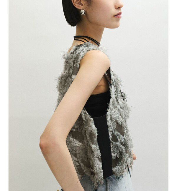 ADAM ET ROPE'「【サステナブル】・【定番人気】フリンジプリントトップス」|Tシャツ・カットソー|