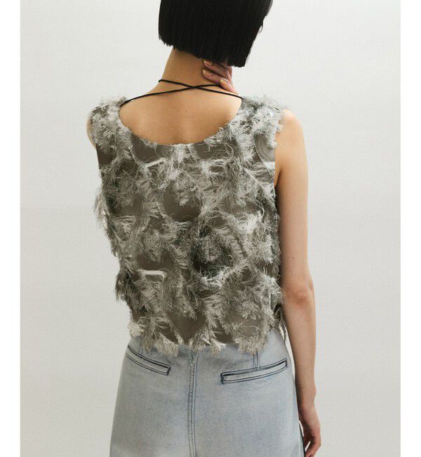 ADAM ET ROPE'「【サステナブル】・【定番人気】フリンジプリントトップス」|Tシャツ・カットソー|