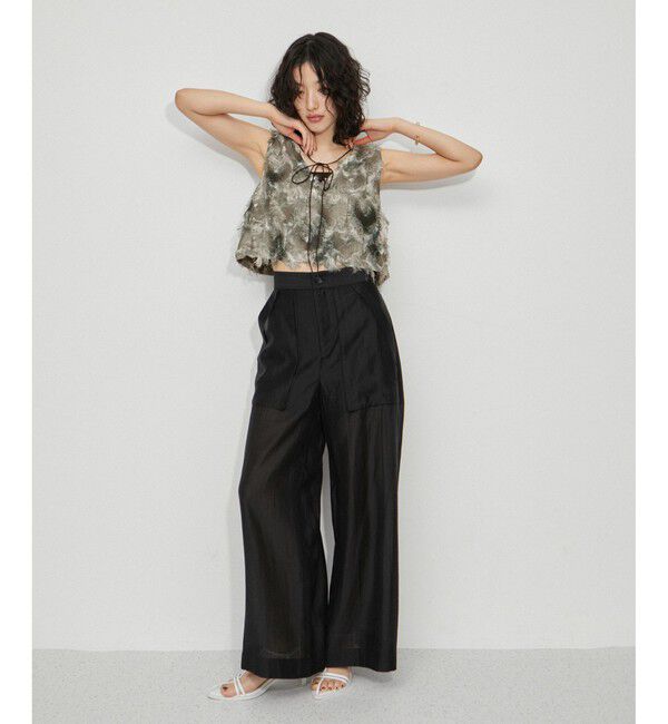 ADAM ET ROPE'「【サステナブル】・【定番人気】フリンジプリントトップス」|Tシャツ・カットソー|