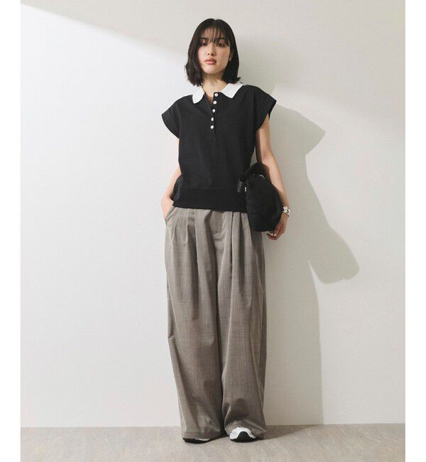 ADAM ET ROPE'「【WEB限定】スリーブレスポロトップス」|ポロシャツ|