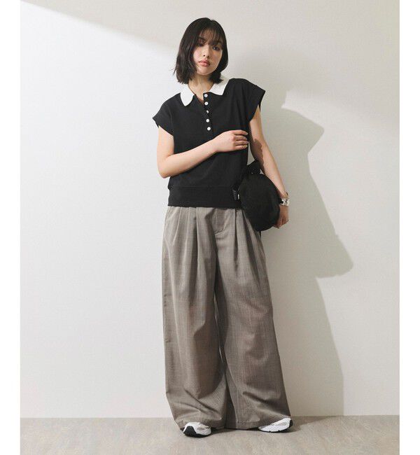 ADAM ET ROPE'「【WEB限定】スリーブレスポロトップス」|ポロシャツ|