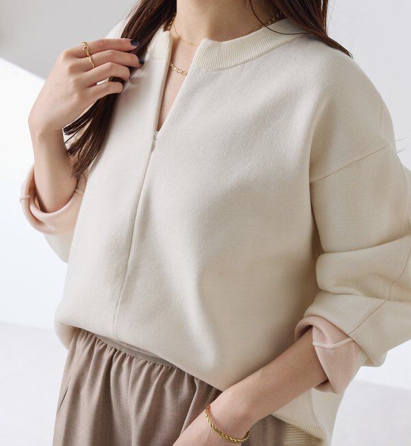  「スウェットライクラウンドヘムニット」|ニット・セーター|