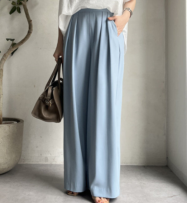  「【累計販売数3万枚突破/22色４サイズ展開！】タックワイドパンツ」|チノ|