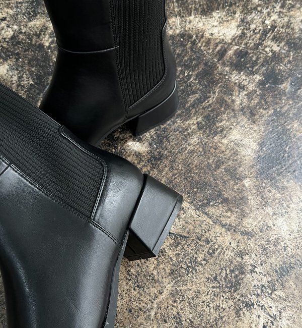  「【話題の人気シューズが再登場！】リブ切替ショートブーツ」|ロングブーツ|