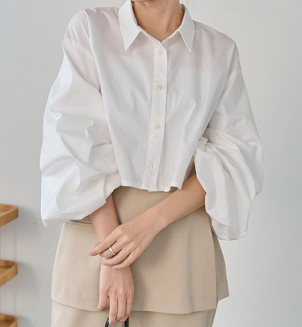  「袖バルーンクロップシャツ」|シャツ・ブラウス|