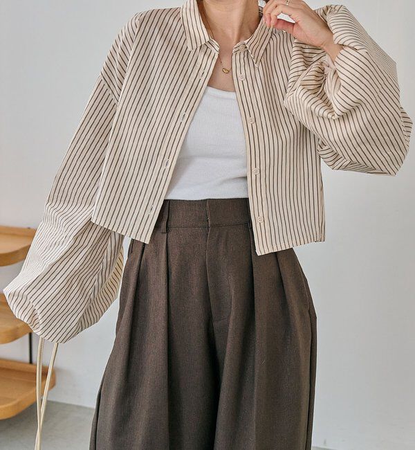  「袖バルーンクロップシャツ」|シャツ・ブラウス|