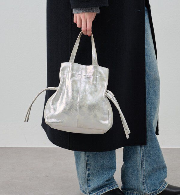  「レザー巾着ショルダーバッグ」|トートバッグ|