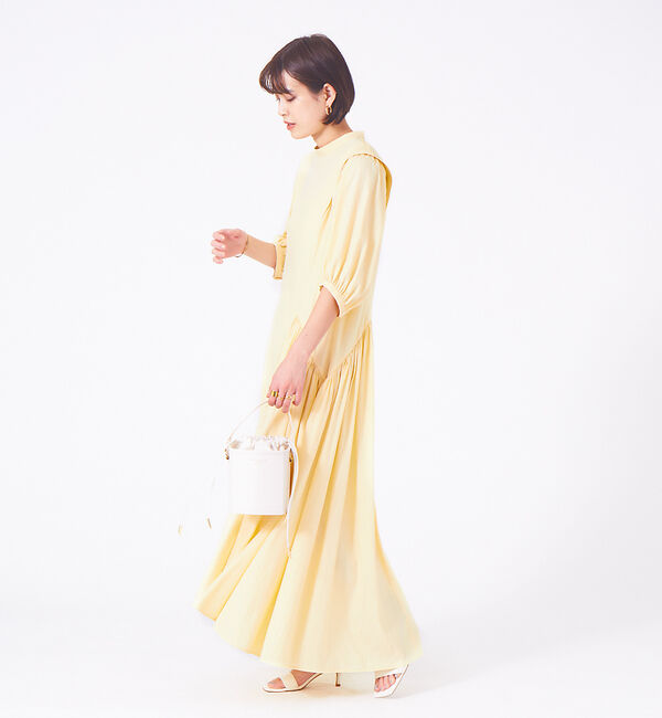 Rouge vif「タックスリーブワンピース」|ワンピース|クリーム