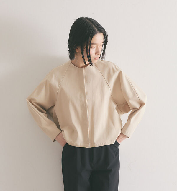 qualite「《セットアップ対応》2WAYストレッチフォルムシャツ」|シャツ・ブラウス|ベージュ