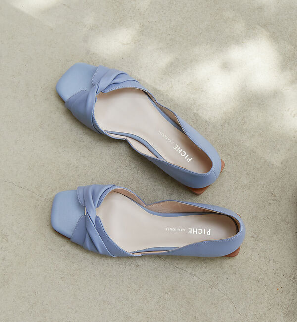 AU BANNISTER「ツイストオープントゥパンプス」|サンダル|サックスブルー