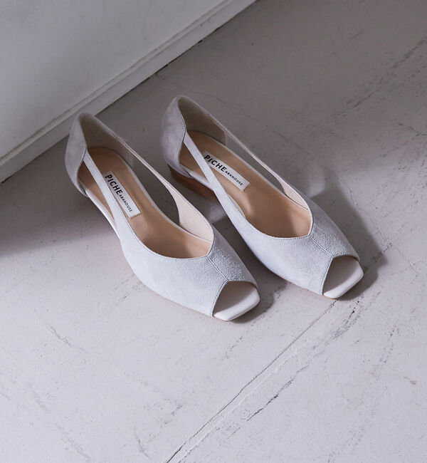 AU BANNISTER「バタフライカット　スクエアオープントゥパンプス」|パンプス|グレー