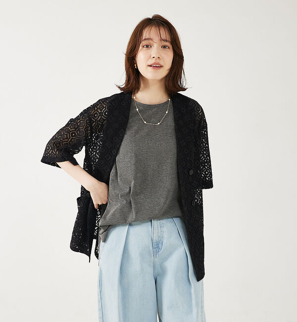 abahouse mavie「半袖レースジャケット」|その他|