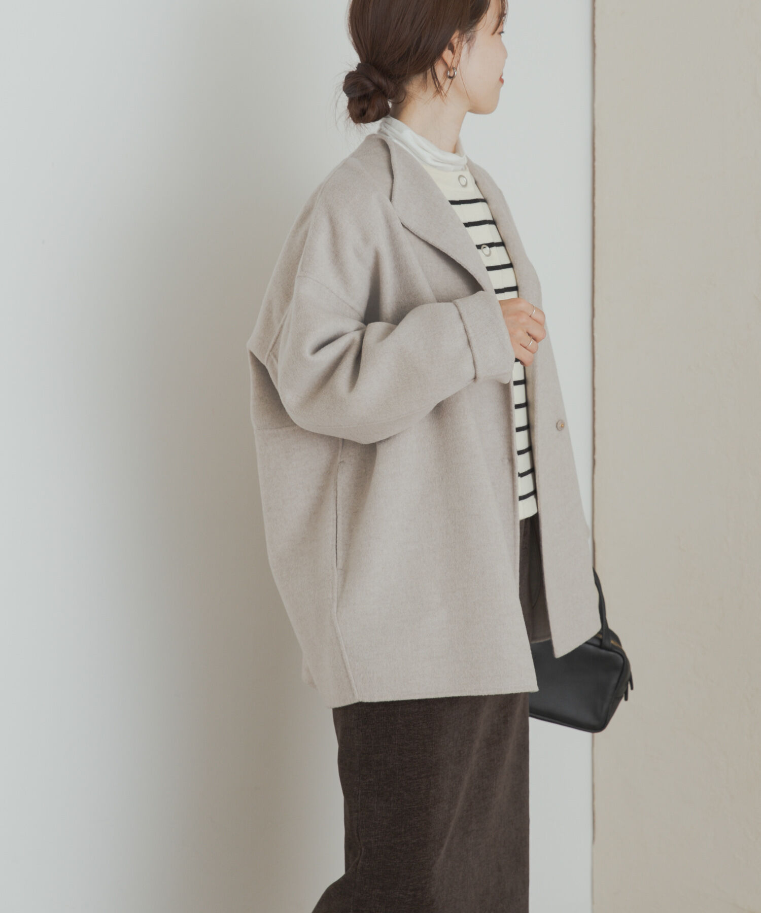 24A/W　ウールリバーミドルガウンコート 24A/W ウールリバーミドルガウンコート セール】ウールリバーミドル