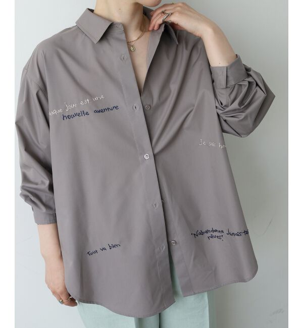  「《WEB限定アイテム》レタリング刺繍シャツ」|シャツ・ブラウス|