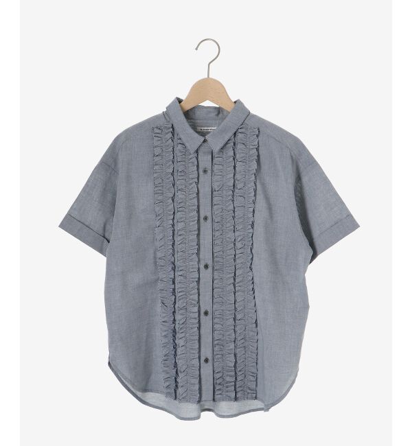  「《1枚で着映え！》フロントフリルレギュラーカラー半袖シャツ」|シャツ・ブラウス|