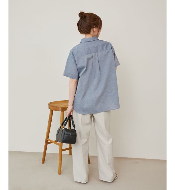  「《1枚で着映え！》フロントフリルレギュラーカラー半袖シャツ」|シャツ・ブラウス|