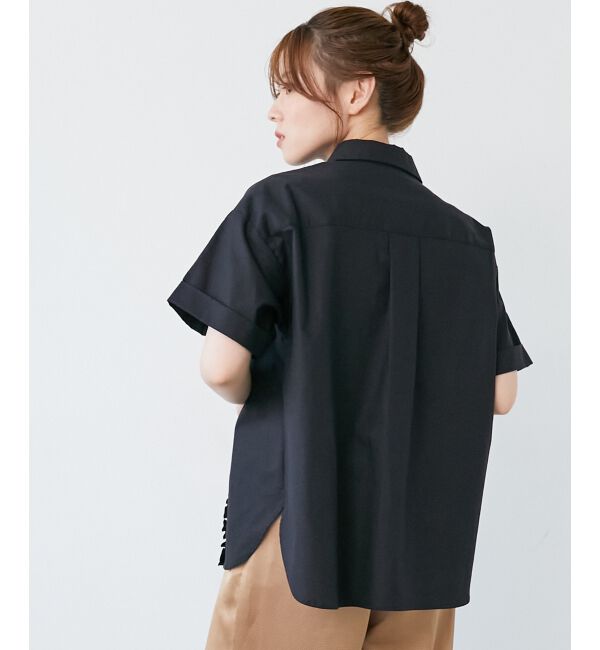  「《1枚で着映え！》フロントフリルレギュラーカラー半袖シャツ」|シャツ・ブラウス|